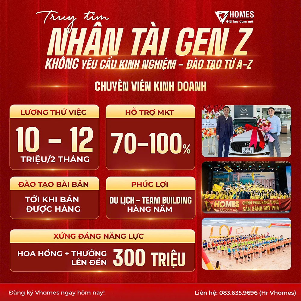 VHOMES CHIÊU MỘ CHIẾN BINH KINH DOANH TRÊN TOÀN CHI NHÁNH